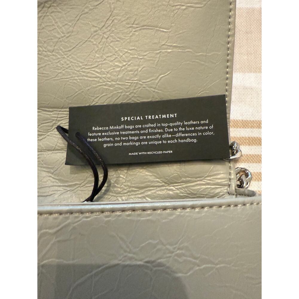Rebecca Minkoff NWT | gray Deco quilted clutch handbag purse, silver accents - Picture 9 of 9